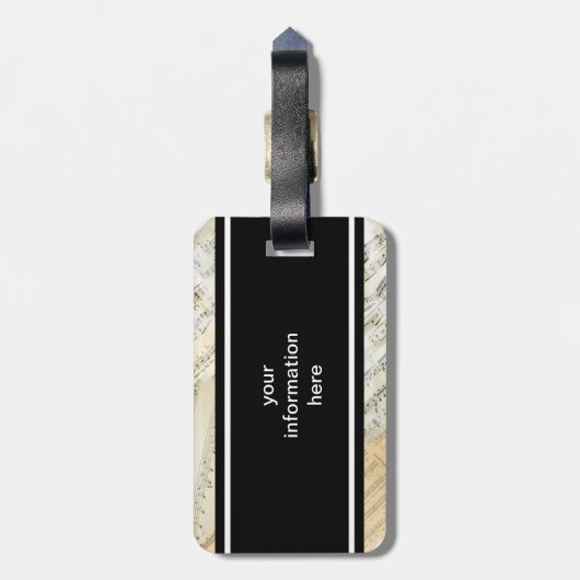 Vintager Flöten-Musik-Gepäck-Umbau Gepäckanhänger (Rückseite vertikal)