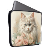 VINTAGER FLÜFFE, WEISSE KATZE MIT BLUME LAPTOPSCHUTZHÜLLE (Vorne Rechts)