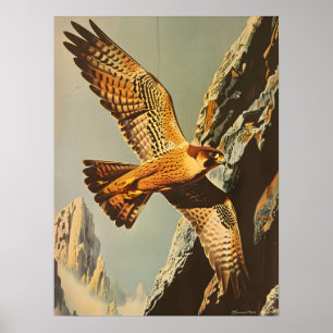 Vintager Flug des Merlin Falcon Poster