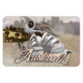 Vintager Flug nach Australien Reiseplakat Magnet (Horizontal)