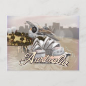 Vintager Flug nach Australien Reiseplakat Postkarte (Vorderseite)