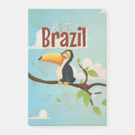 Vintager Flug nach Brasilien Toucan Travel Poster Post-it Klebezettel