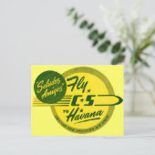 Vintager Flug nach Havanna Postkarte (Stehend Vorderseite)