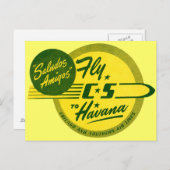 Vintager Flug nach Havanna Postkarte (Vorne/Hinten)