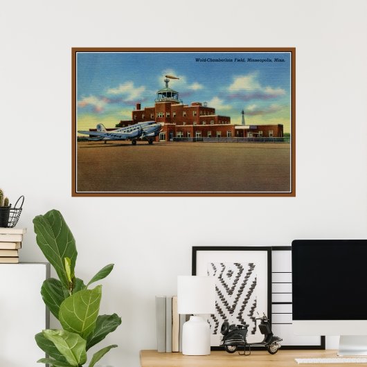 Vintager Flughafen Chamberlain Minneapolis Poster (Heimbüro)