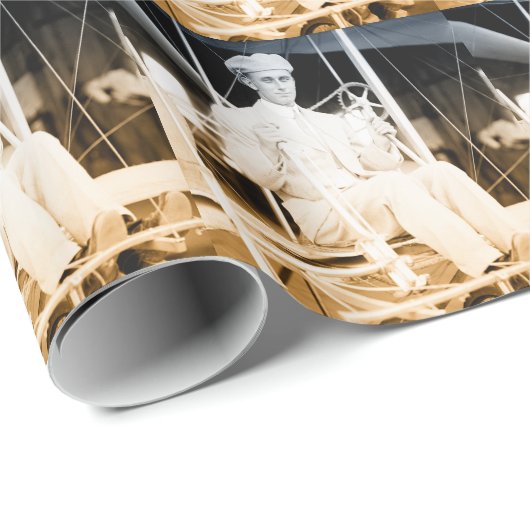 Vintager Flugzeug-Einflug Geschenkpapier (Rolleneckpunkt)