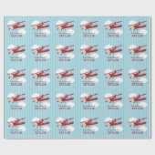Vintager Flugzeugjunge Personalisiert Geschenkpapier (Flach)
