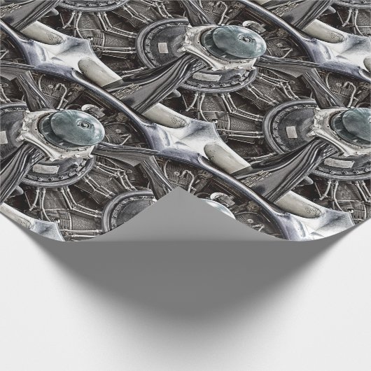 Vintager Flugzeugpropeller Geschenkpapier (Ecke)