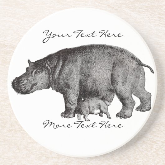 Vintager Flusspferd-Untersetzer Getränkeuntersetzer (Vorne)