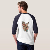 Vintager Flutter: Retro-Schmetterling T-Shirt (Schwarz voll)