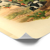 Vintager Flycatcher Black Bird Poster (Ecke)