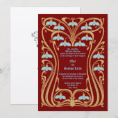 Vintager Foliage-Rahmen 1904 Jugendstil-Blume Einladung (Vorne/Hinten)