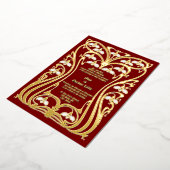 Vintager Foliage-Rahmen 1904 Jugendstil-Blume Folieneinladung (Gedreht)