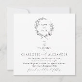 Vintager Folienkranz, Bildende Kunst Save the Date Einladung (Vorderseite)