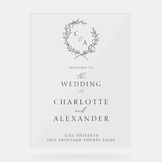 Vintager Folienkranz, Kunst Acrylschild (Vorderseite)