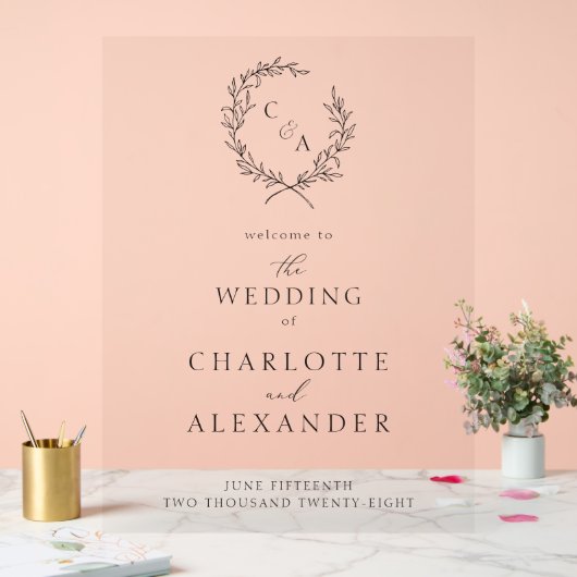 Vintager Folienkranz, Kunst Acrylschild (Hochzeit)