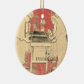 VINTAGER FOOSBALL FUZBOLL KERAMIK ORNAMENT (Rechts)