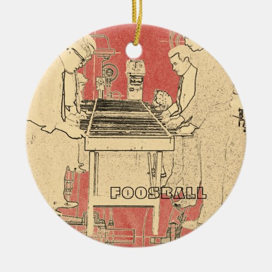 VINTAGER FOOSBALL FUZBOLL KERAMIK ORNAMENT (Vorne)