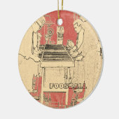 VINTAGER FOOSBALL FUZBOLL KERAMIK ORNAMENT (Links)