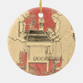 VINTAGER FOOSBALL FUZBOLL KERAMIK ORNAMENT (Hinten)