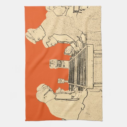 VINTAGER FOOSBALL FUZBOLL KÜCHENTUCH (Vertikal)