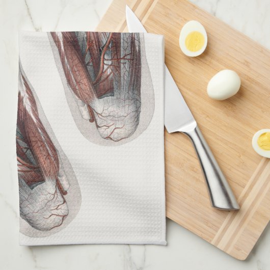 Vintager Footprint Podiatrie Feet Geschirrtuch (Viertel Falte)