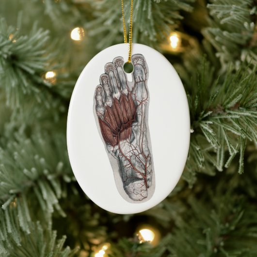 Vintager Footprint Podiatrie Foot Keramik Ornament (Baum)