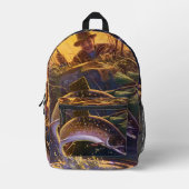 Vintager Forellenfisch Fischer, Sportfischerei Bedruckter Rucksack (Vorderseite)