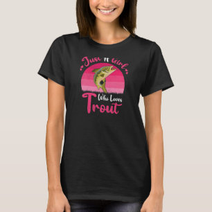 Vintager Forellenfisch Nur ein Mädchen, das Forell T-Shirt