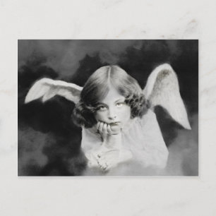 Vintager Foto Engel Postkarte