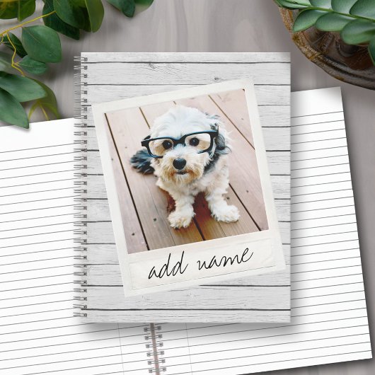 Vintager Foto Rahmen - Rustikales Grauholz Notizblock