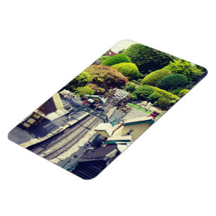 Vintager Fotodruck am Bahnhof Magnet