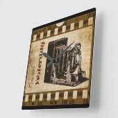 Vintager Fotofilm Quadratische Wanduhr (Winkel)