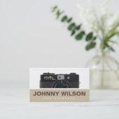 Vintager Fotograf Code Minolta Kamera QR Visitenkarte (Stehend Vorderseite)