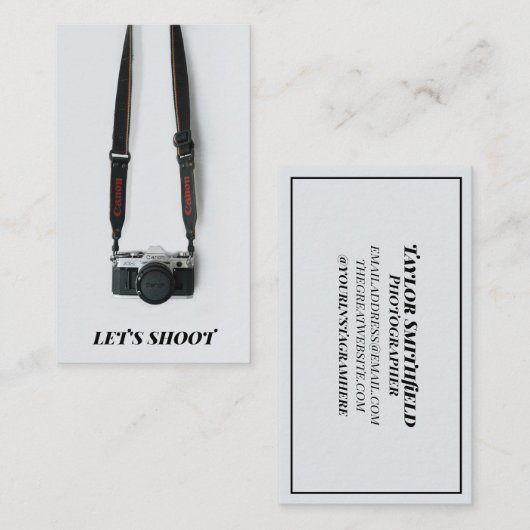 Vintager Fotograf Visitenkarte (Vorne/Hinten)