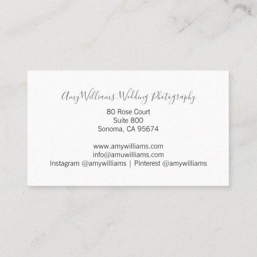 Vintager Fotograf Visitenkarte (Rückseite)