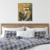 Vintager Fox im Anzug gepackte Canvas Leinwanddruck (Insitu (Schlafzimmer))