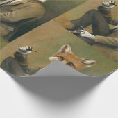 Vintager Fox im Anzugs-Geschenk-Verpackungs-Papier Geschenkpapier (Ecke)