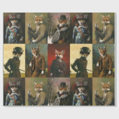 Vintager Fox in Bekleidungspapier Geschenkpapier (Flach)