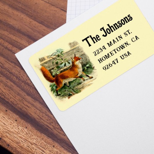 Vintager Fox-Rückgabewert Adressaufkleber