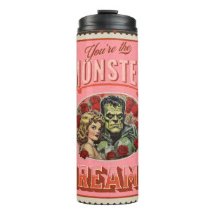 Vintager Frankenstein-Horror Valentinstag Thermosbecher