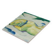 Vintager Franz Marc Dog im Schnee liegen Fliese (Seite)