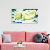 Vintager Franz Marc Dog im Schnee liegen Leinwanddruck (Insitu (Wohnzimmer))