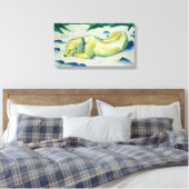 Vintager Franz Marc Dog im Schnee liegen Leinwanddruck (Insitu (Schlafzimmer))
