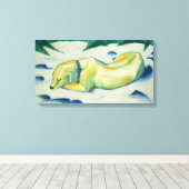 Vintager Franz Marc Dog im Schnee liegen Leinwanddruck (Insitu (Holzboden))