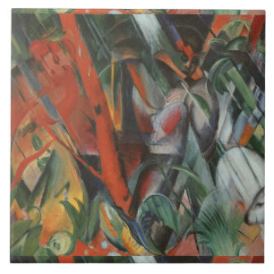 Vintager Franz Marc im Regen Fliese