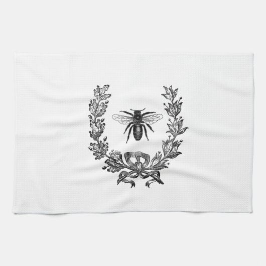 Vintager FranzosenWreath mit Biene Handtuch (Horizontal)