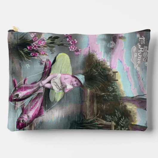 Vintager französischer Aprilscherz Pistcard Zubehörtasche (Vorderseite)