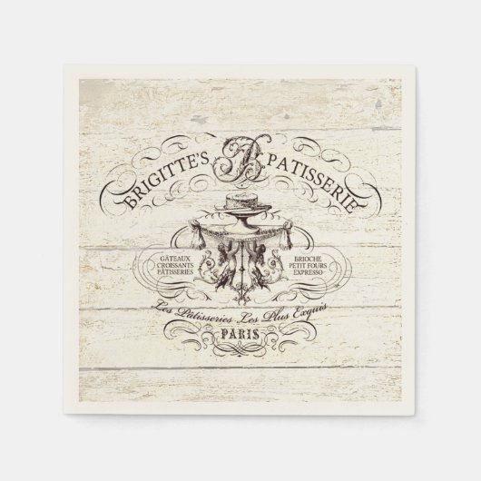 Vintager französischer Baker Serviette (Vorderseite)