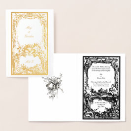 Vintager französischer barocker Rokoko Verziert Folienkarte